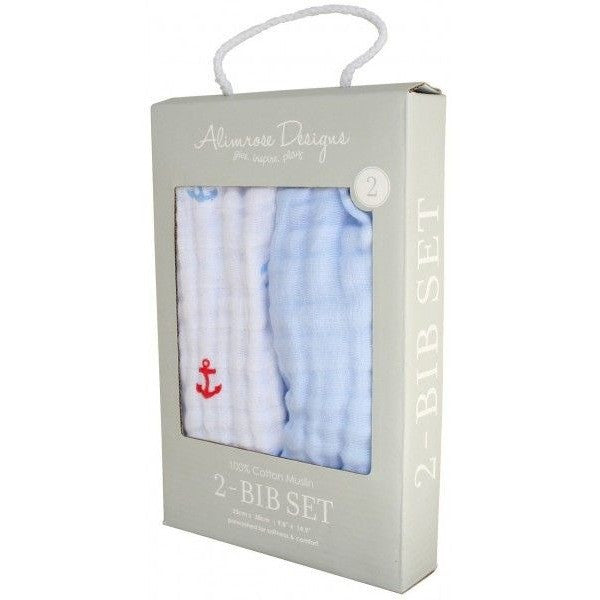 Alimrose - Muslin Bib (2pc Set) Anchors - Clothing - Alimrose - Afterpay - Zippay Carry Them Close