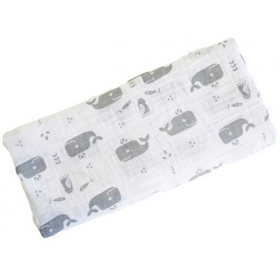 Alimrose Muslin Swaddle - Charcoal Whale - Swaddle - Alimrose - Afterpay - Zippay Carry Them Close
