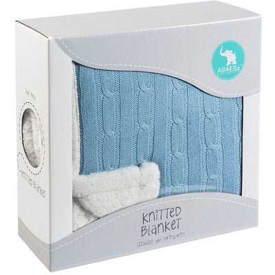 All4Ella - Knitted Blanket Blue - Baby Blankets - All4Ella - Afterpay - Zippay Carry Them Close