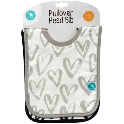 All4Ella Bibs Pull over Head (Set 2) - Hearts Black - Clothing - All4Ella - Afterpay - Zippay Carry Them Close