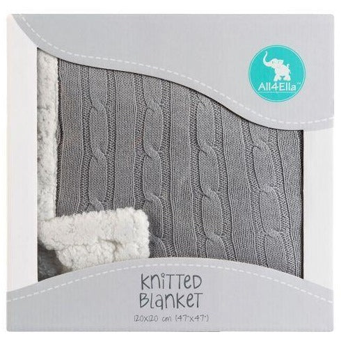 All4Ella - Knitted Blanket Grey - Baby Blankets - All4Ella - Afterpay - Zippay Carry Them Close