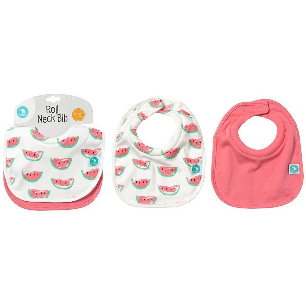 All4Ella Bibs Roll Neck (Set 2) - Watermelon - Clothing - All4Ella - Afterpay - Zippay Carry Them Close