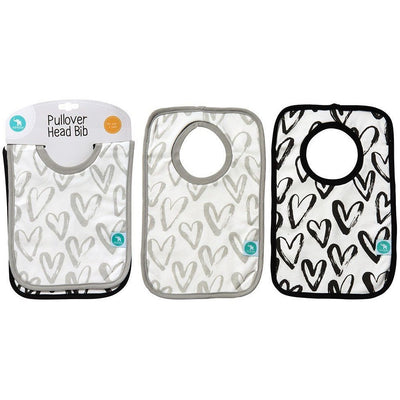 All4Ella Bibs Pull over Head (Set 2) - Hearts Black - Clothing - All4Ella - Afterpay - Zippay Carry Them Close