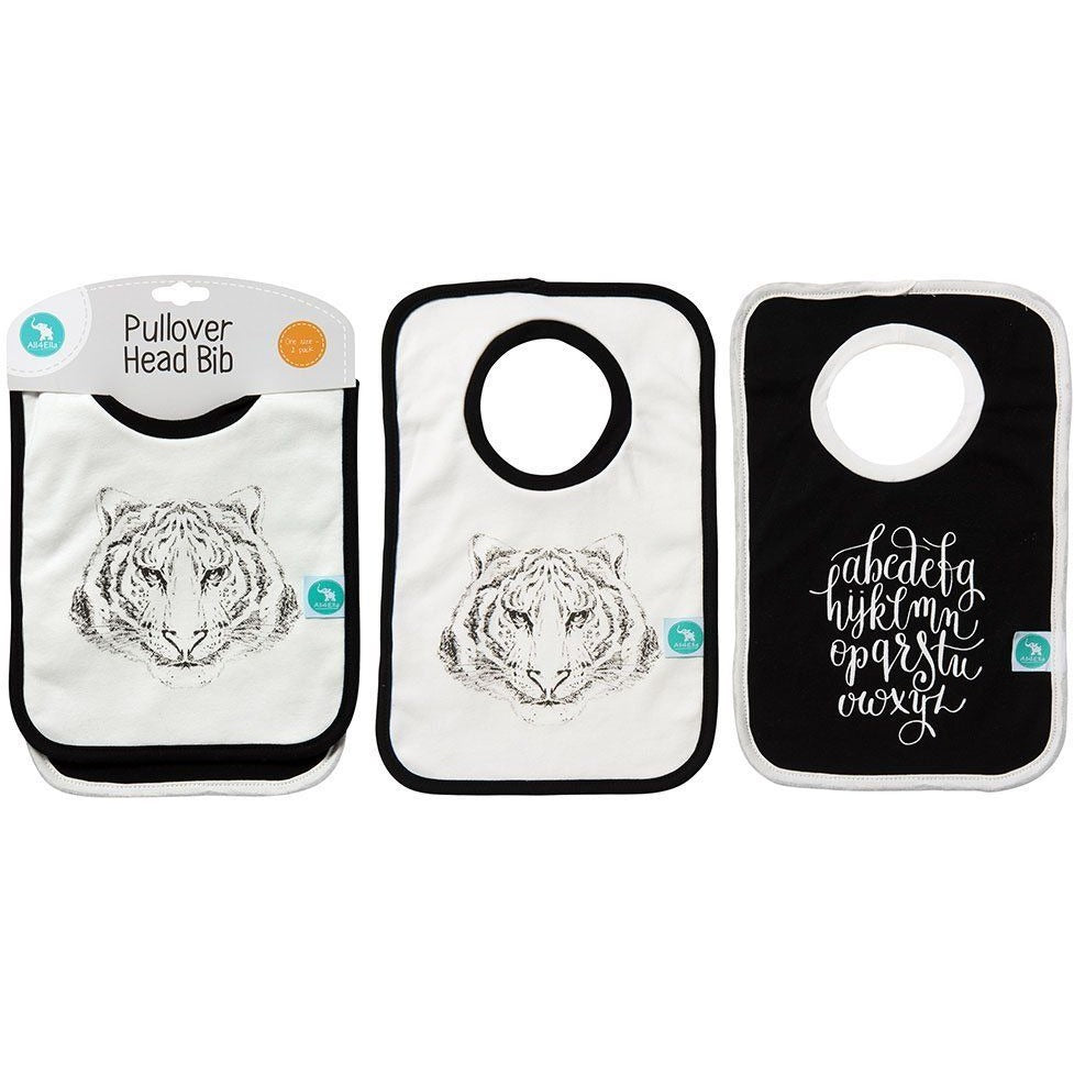 All4Ella Bibs Pull over Head (Set 2) - Alphabet Black - Clothing - All4Ella - Afterpay - Zippay Carry Them Close
