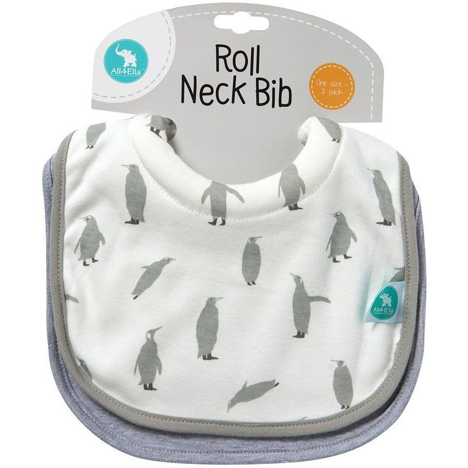 All4Ella Bibs Roll Neck (Set 2) - Penguin - Clothing - All4Ella - Afterpay - Zippay Carry Them Close