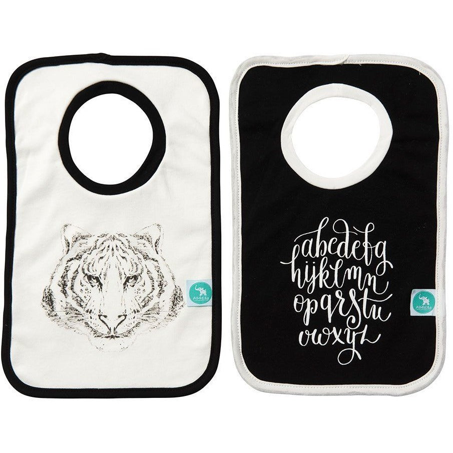 All4Ella Bibs Pull over Head (Set 2) - Alphabet Black - Clothing - All4Ella - Afterpay - Zippay Carry Them Close