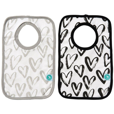 All4Ella Bibs Pull over Head (Set 2) - Hearts Black - Clothing - All4Ella - Afterpay - Zippay Carry Them Close