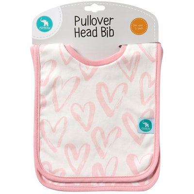 All4Ella Bibs Pull over Head (Set 2) - Hearts Pink - Clothing - All4Ella - Afterpay - Zippay Carry Them Close