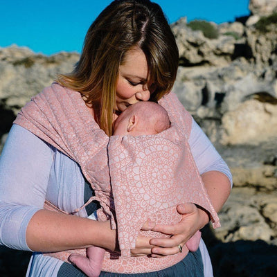 Fidella Fly Tai - MeiTai babycarrier Limited Edition Mosaic Soft Coral (Baby Size - From Birth) - Meh Dai - Fidella - Afterpay - Zippay Carry Them Close