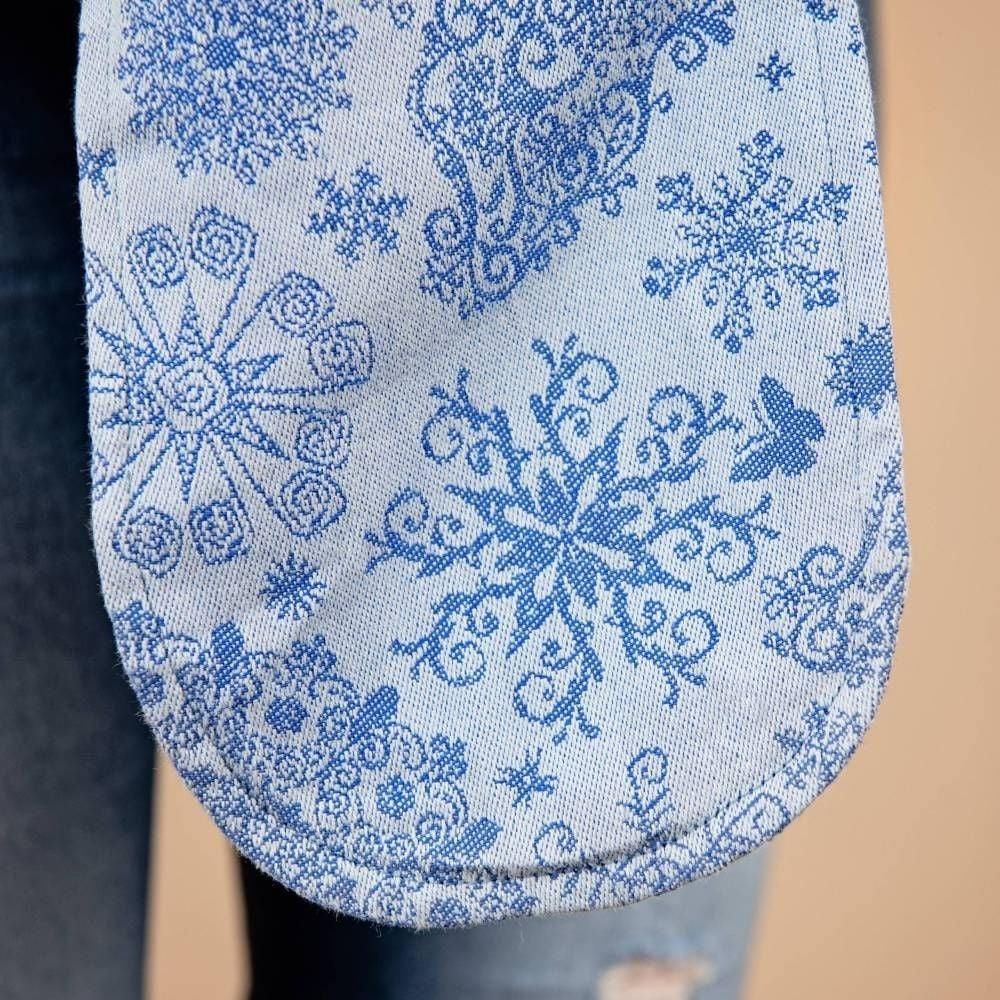 Fidella Fly Tai (MeiTai) - Iced Butterfly Pearl Blue (Baby Size - From Birth) - Meh Dai - Fidella - Afterpay - Zippay Carry Them Close