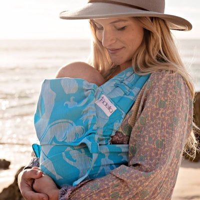 Fidella Fly Tai - MeiTai babycarrier Limited Edition- Sirens -blue linen (Baby Size from Birth) - Meh Dai - Fidella - Afterpay - Zippay Carry Them Close