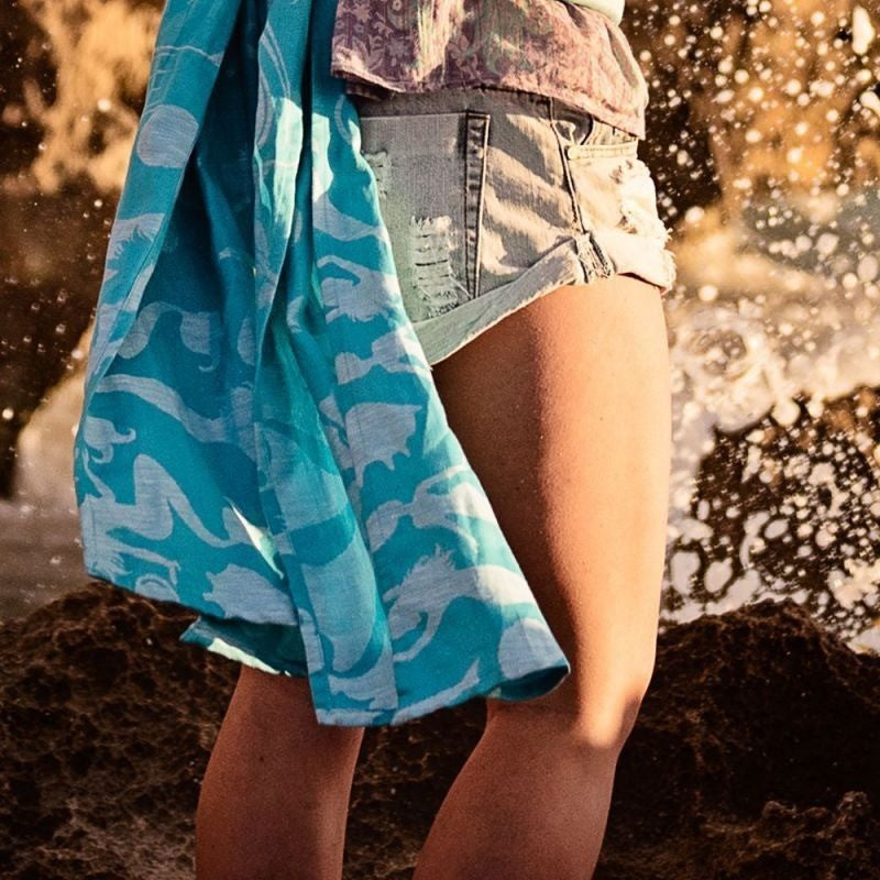 Fidella Fly Tai - MeiTai babycarrier Limited Edition- Sirens -blue linen (New Size 3 months+), , Mei Tai, Fidella, Carry Them Close - 15