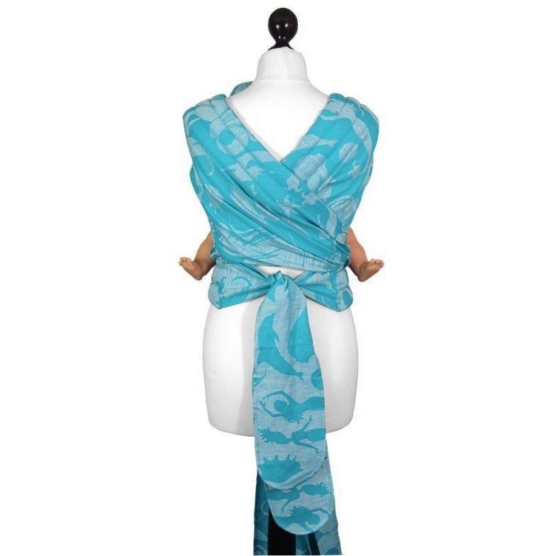 Fidella Fly Tai - MeiTai babycarrier Limited Edition- Sirens -blue linen (New Size 3 months+), , Mei Tai, Fidella, Carry Them Close - 2