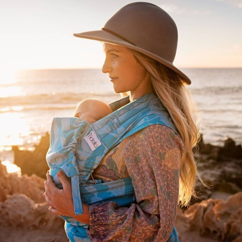Fidella Fly Tai - MeiTai babycarrier Limited Edition- Sirens -blue linen (New Size 3 months+), , Mei Tai, Fidella, Carry Them Close - 6