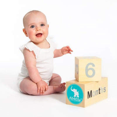 All4Ella Milestone Blocks - Black (wood) - Gift - All4Ella - Afterpay - Zippay Carry Them Close