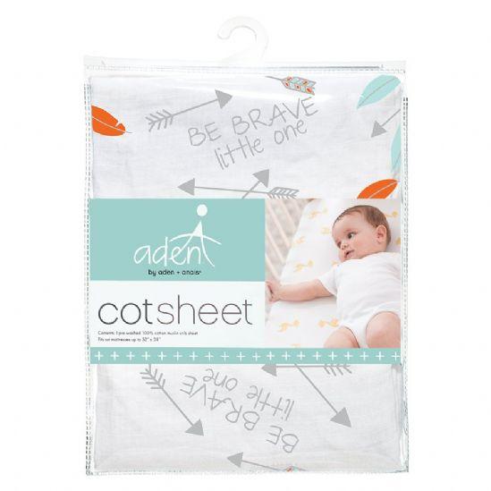 Aden and Anais - Aden by Aden + Anais - Cot Sheet Muslin - Brave Little One