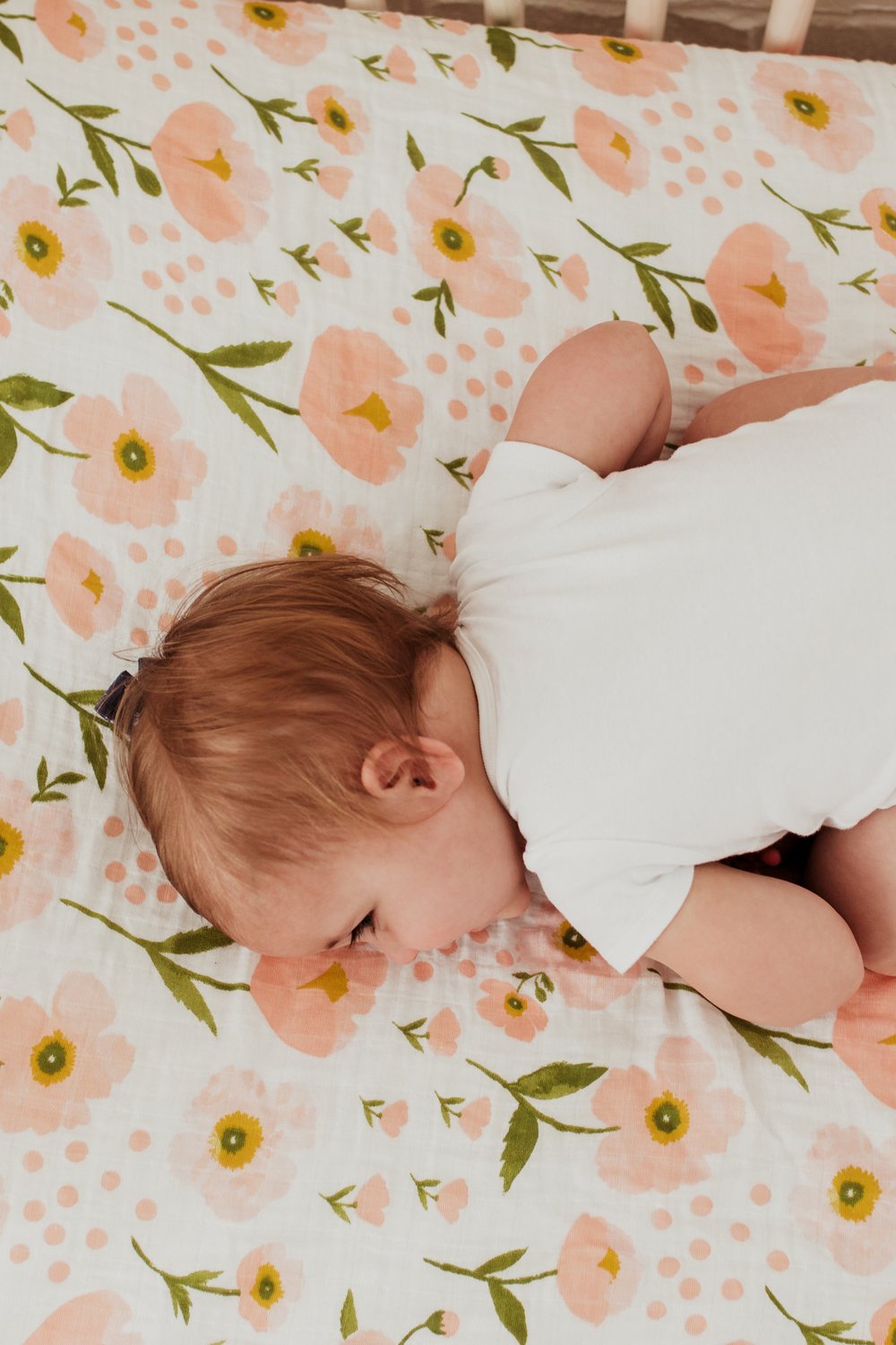 Clementine Kids - Muslin Cot Sheet - Blush Bloom