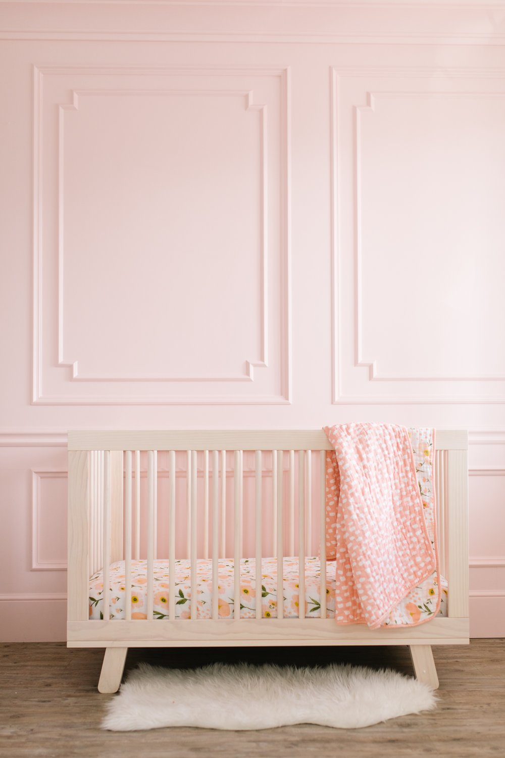 Clementine Kids - Muslin Cot Sheet - Blush Bloom