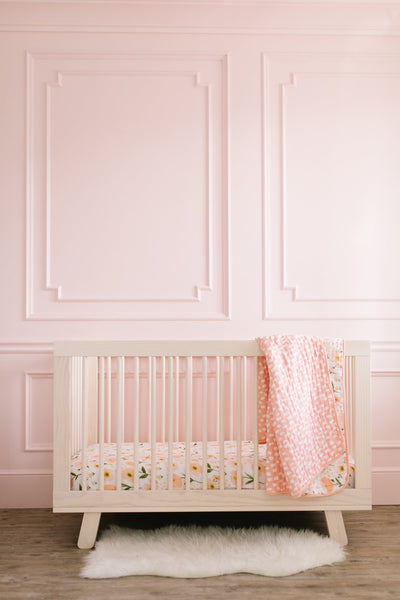 Clementine Kids - Muslin Cot Sheet - Blush Bloom