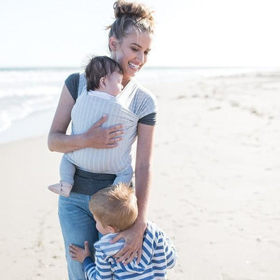 Ergobaby Lightweight Aura Stretchy Wrap - Grey Stripes - Stretchy Wrap - Ergobaby - Afterpay - Zippay Carry Them Close