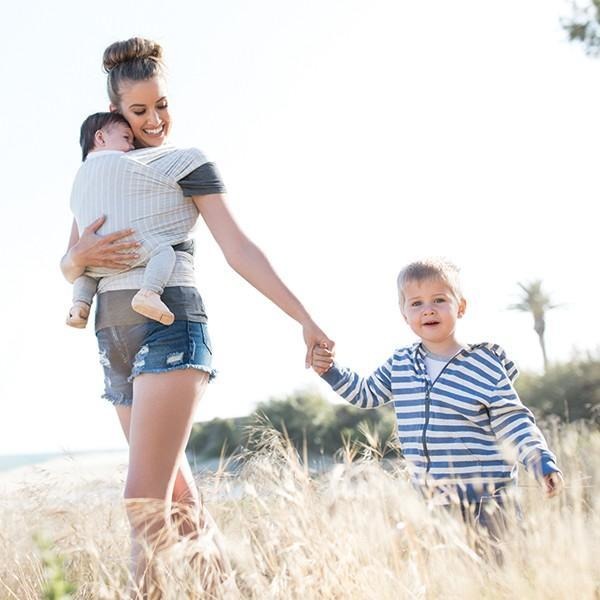 Ergobaby Lightweight Aura Stretchy Wrap - Grey Stripes - Stretchy Wrap - Ergobaby - Afterpay - Zippay Carry Them Close