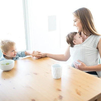 Ergobaby Lightweight Aura Stretchy Wrap - Grey Stripes - Stretchy Wrap - Ergobaby - Afterpay - Zippay Carry Them Close