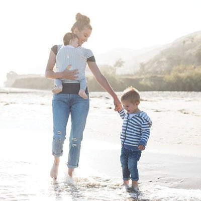 Ergobaby Lightweight Aura Stretchy Wrap - Grey Stripes - Stretchy Wrap - Ergobaby - Afterpay - Zippay Carry Them Close