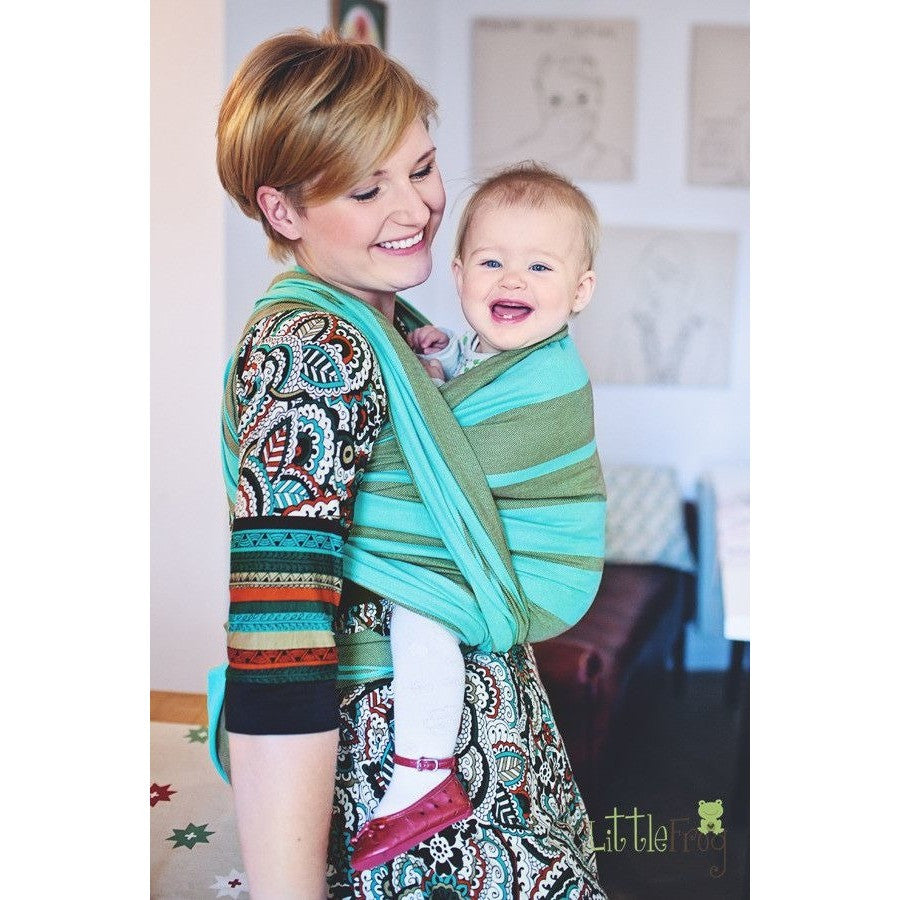Little Frog Woven Wrap - Emerald - Woven Wrap - Little Frog - Afterpay - Zippay Carry Them Close