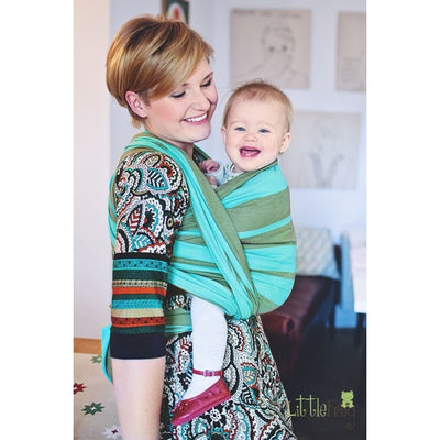 Little Frog Woven Wrap - Emerald - Woven Wrap - Little Frog - Afterpay - Zippay Carry Them Close