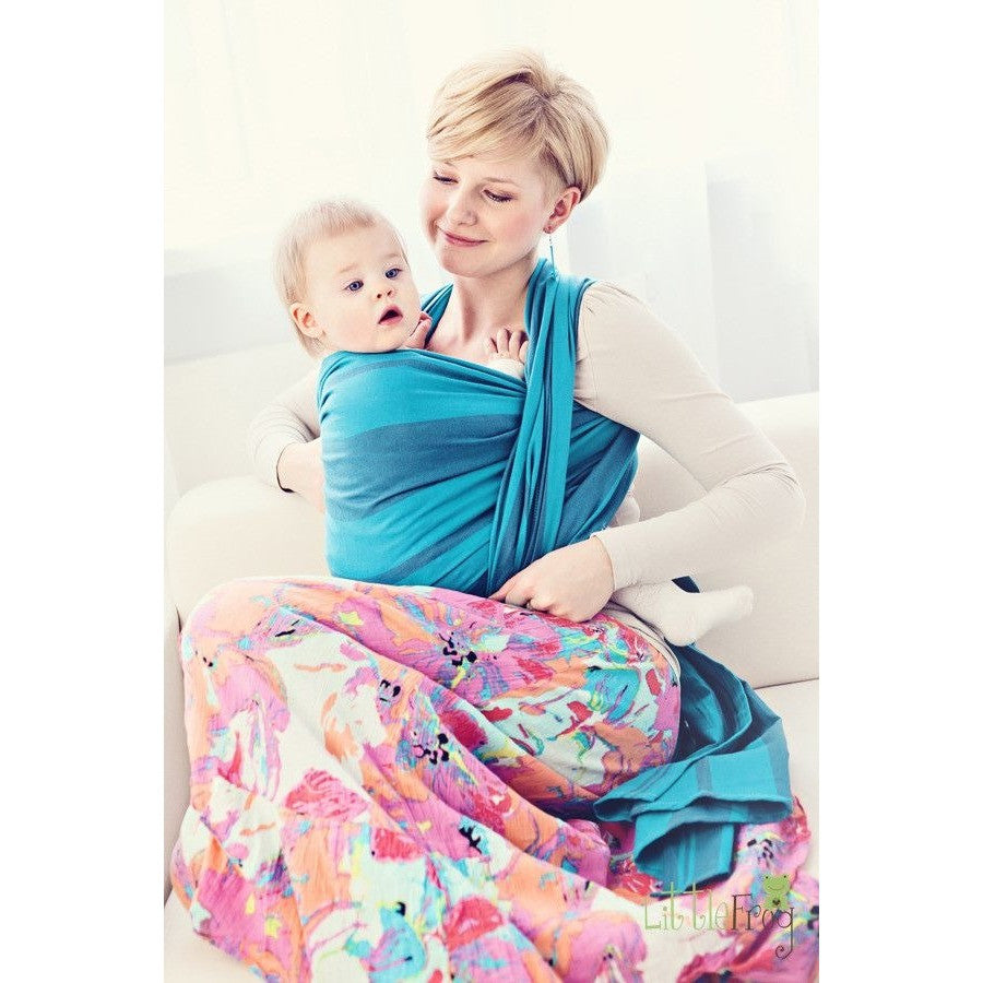 Little Frog Woven Wrap - Marine Topaz - Woven Wrap - Little Frog - Afterpay - Zippay Carry Them Close