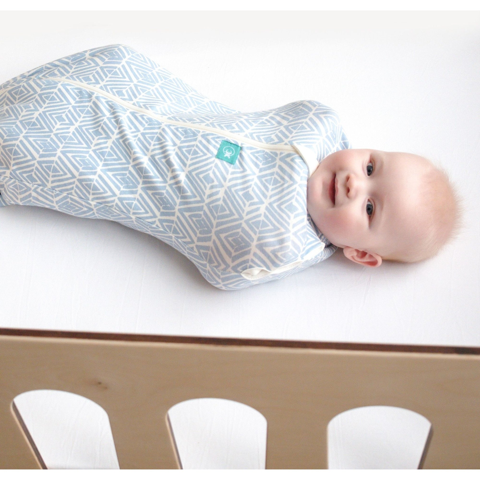 ErgoPouch - ErgoCocoon Summer Swaddle & Sleeping Bag (0.2TOG) - Tribal Blue, , Swaddle, ErgoCocoon, Carry Them Close - 1