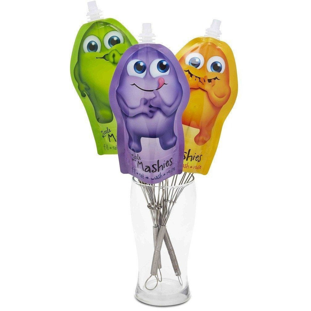 Little Mashies - Reusable Food Pouches 10PK (Mixed Colours) - Feeding - Little Mashies - Afterpay - Zippay Carry Them Close