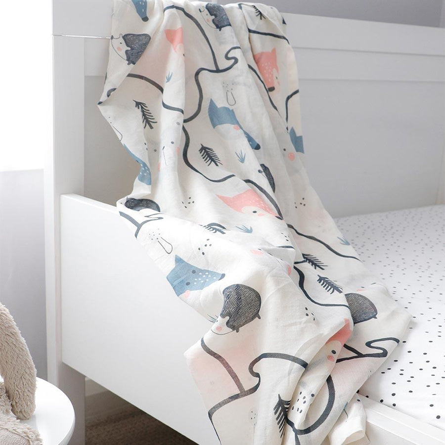 Di Lusso Living - Muslin Baby Swaddle Wrap - Forrest Walk