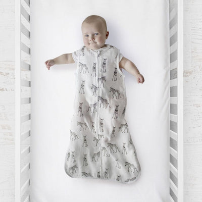 Plum - Muslin Sleeping Bag - Zebra (0.5 TOG)