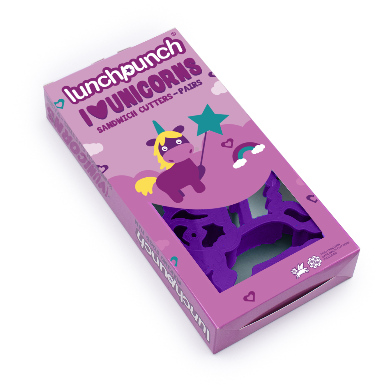 Lunch Punch Sandwich Cutters Pairs - I Love Unicorns