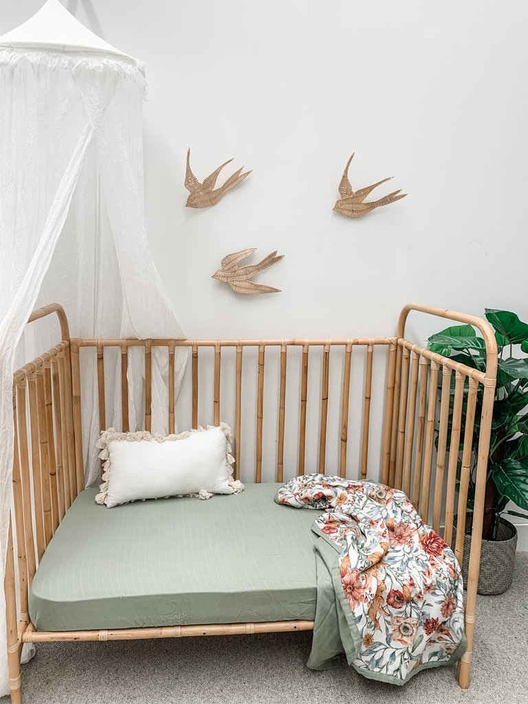 Pop Ya Tot - Cotton Muslin Bassinet Sheet - Summer Mint