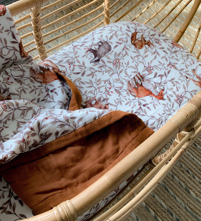 Pop Ya Tot - Reversible Cot Quilt - Creatures of the Woods - Carry Them Close