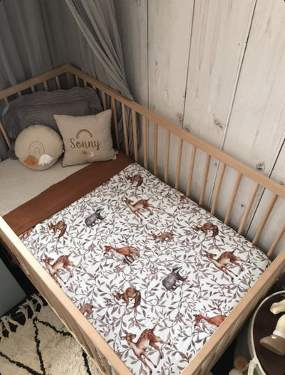 Pop Ya Tot - Reversible Cot Quilt - Creatures of the Woods - Carry Them Close