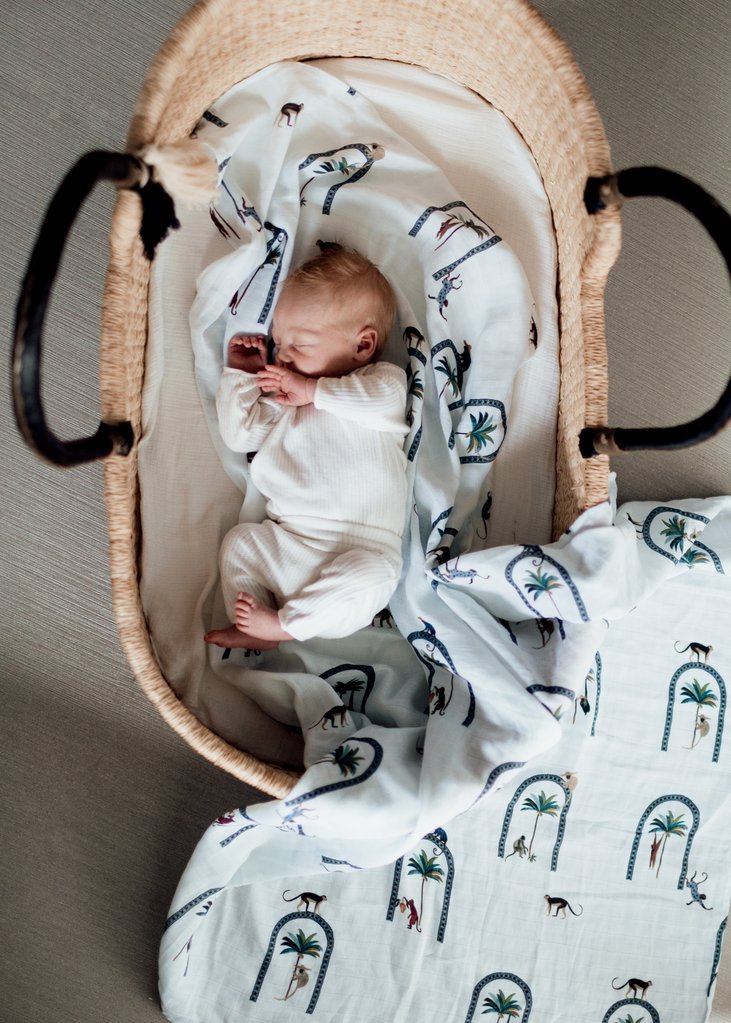 Snuggle Hunny Kids - Organic Muslin Wrap - Barbados Monkey