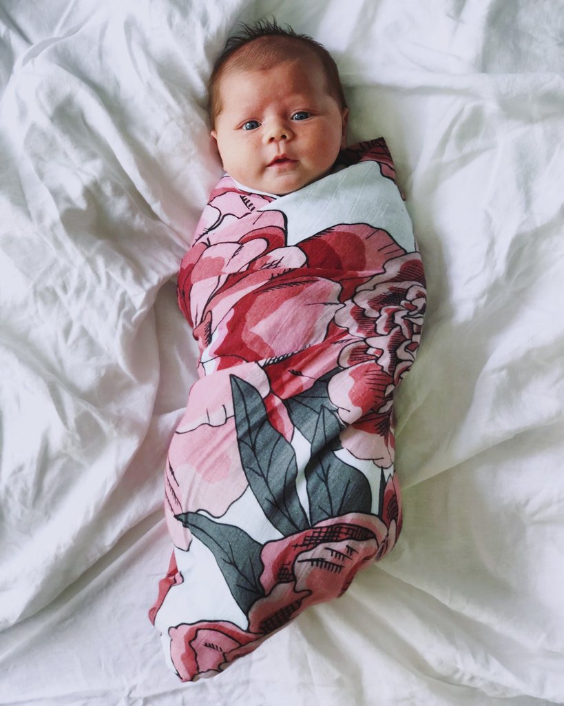 Pop Ya Tot - Muslin Swaddle - The Perfect Peony