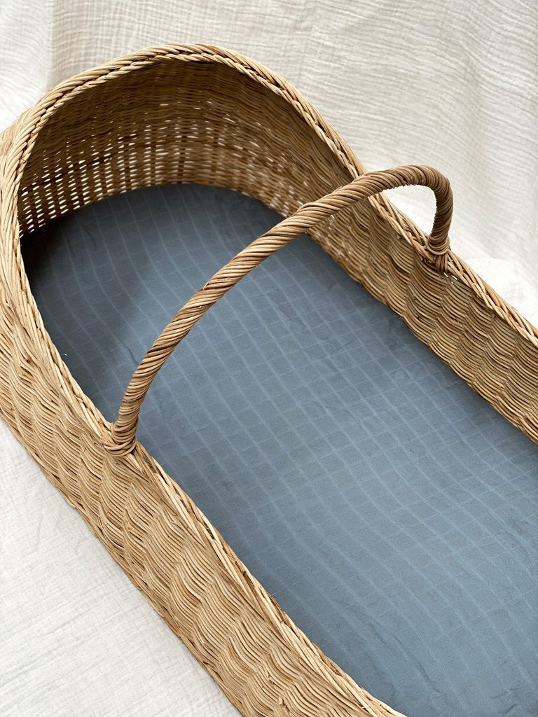 Pop Ya Tot - Cotton Muslin Bassinet Sheet - French Blue