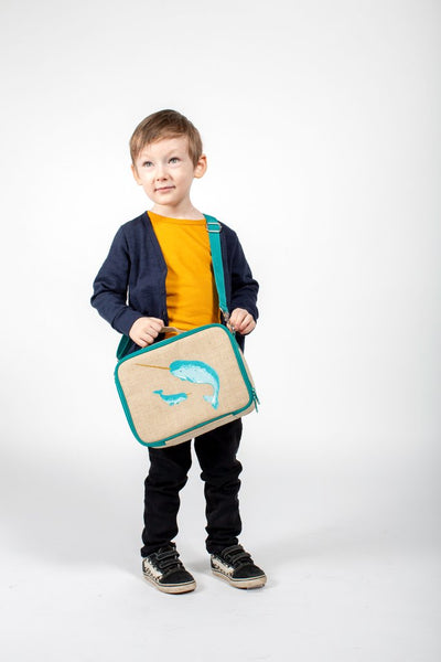 SoYoung - Insulated Lunch bag - Linen Teal Narwhal