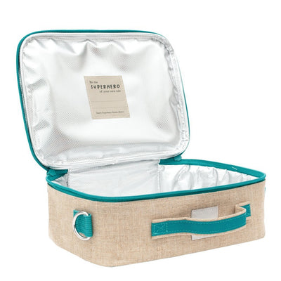 SoYoung - Insulated Lunch bag - Linen Teal Narwhal