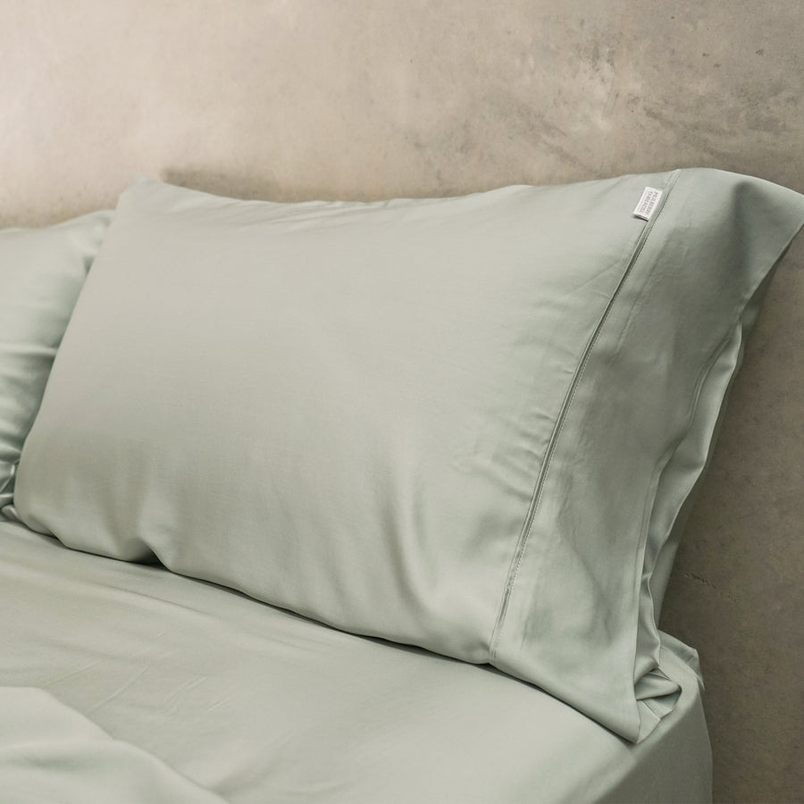 Mulberry Threads - Organic Bamboo Cot Sheets - Sage