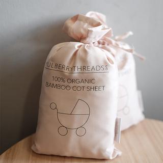 Mulberry Threads - Organic Bamboo Cot Sheets - Blush