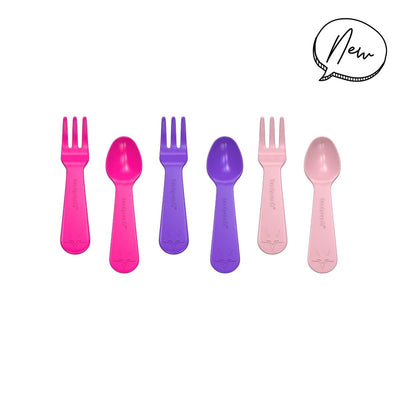 Lunch Punch Fork and Spoon Set - Pink