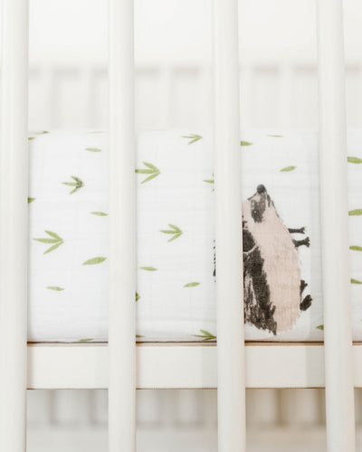 Little Unicorn - Cotton Muslin Cot Sheet - Hedgehog