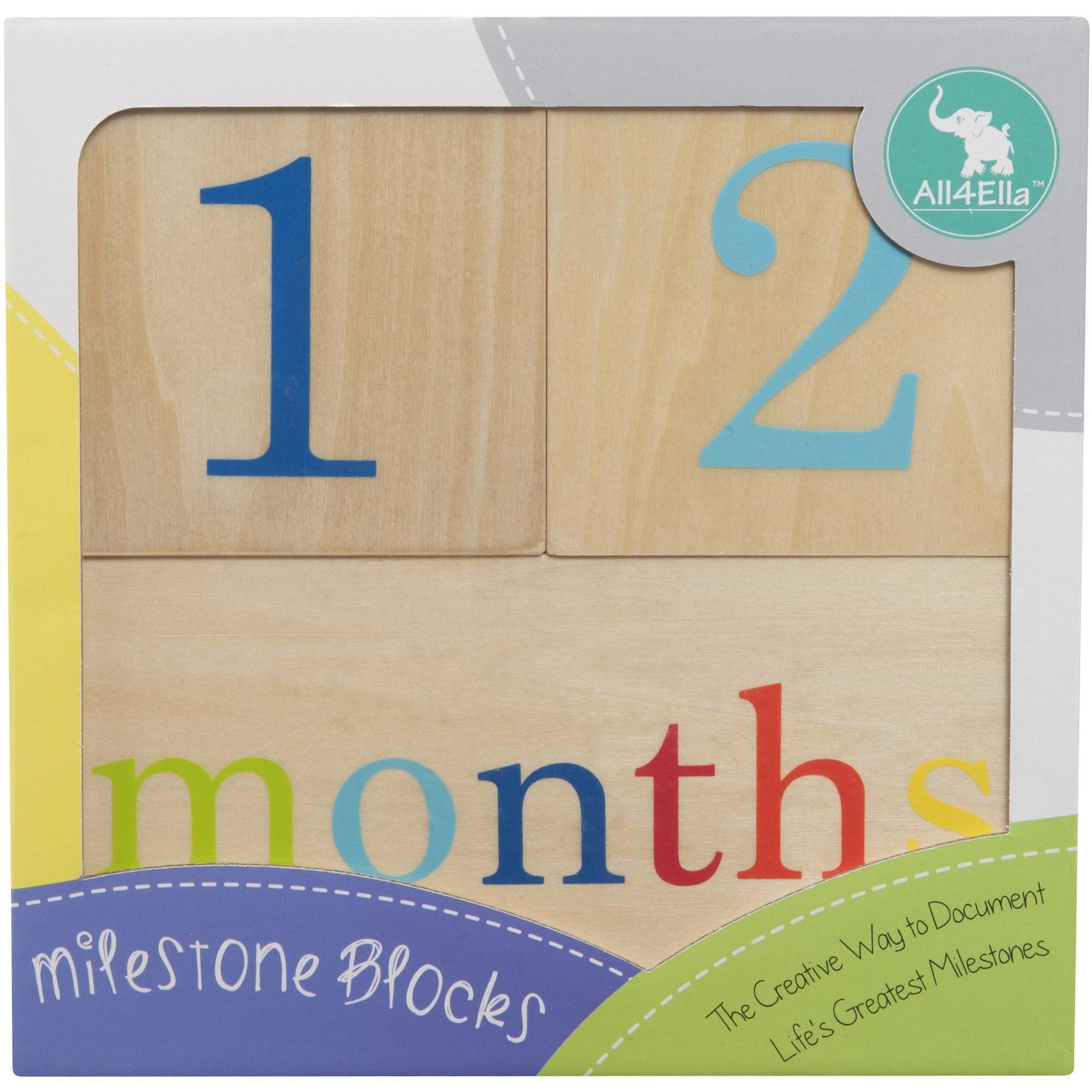 All4Ella Milestone Blocks - Neutral (wood) - Gift - All4Ella - Afterpay - Zippay Carry Them Close