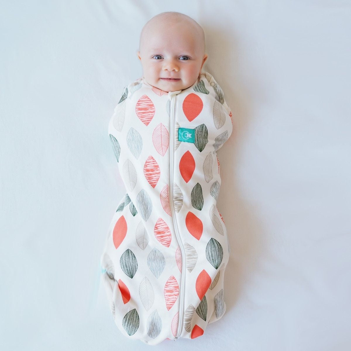 ErgoPouch - ErgoCocoon Autumn / Spring Swaddle & Sleeping Bag (1TOG) - Blush Leaf, , Swaddle, ErgoCocoon, Carry Them Close - 1