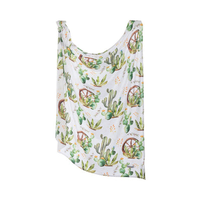 Posh Peanut - Bamboo Baby Swaddle Set - Cactus & Wooden Wheel
